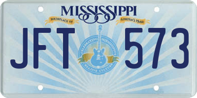 MS license plate JFT573