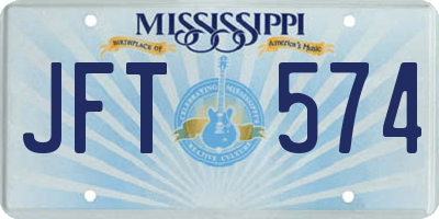 MS license plate JFT574