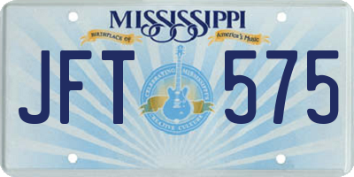 MS license plate JFT575