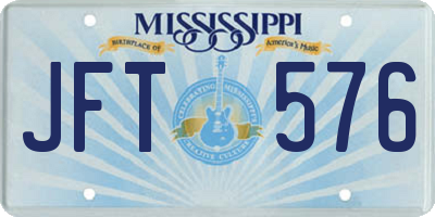 MS license plate JFT576