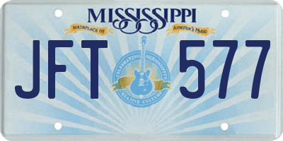 MS license plate JFT577