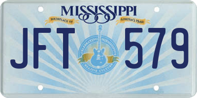 MS license plate JFT579