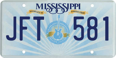 MS license plate JFT581