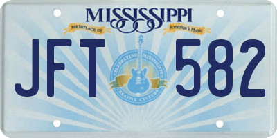 MS license plate JFT582