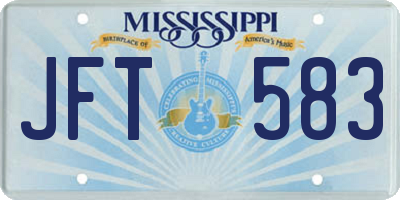 MS license plate JFT583
