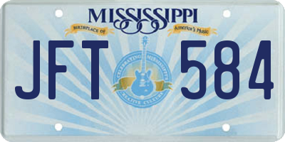 MS license plate JFT584