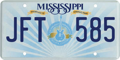 MS license plate JFT585