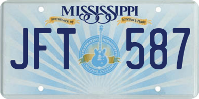 MS license plate JFT587