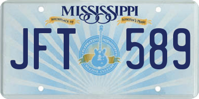 MS license plate JFT589