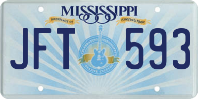 MS license plate JFT593