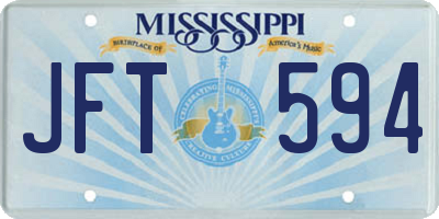 MS license plate JFT594