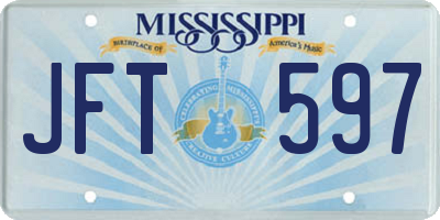 MS license plate JFT597