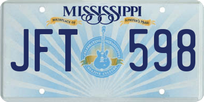 MS license plate JFT598
