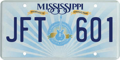 MS license plate JFT601