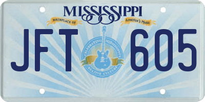 MS license plate JFT605