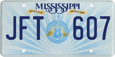 MS license plate JFT607