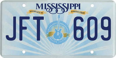MS license plate JFT609