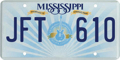 MS license plate JFT610