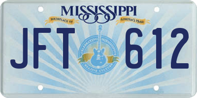 MS license plate JFT612