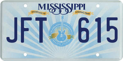 MS license plate JFT615