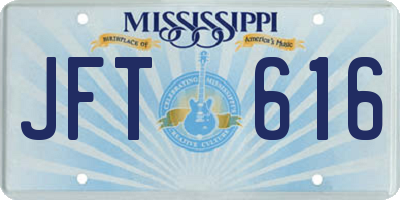 MS license plate JFT616