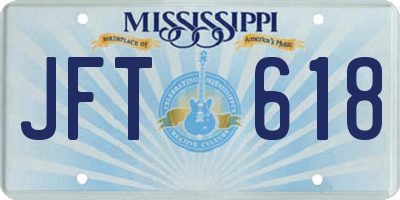 MS license plate JFT618