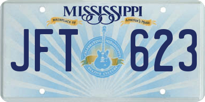 MS license plate JFT623