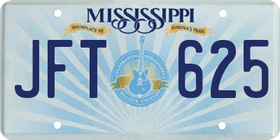 MS license plate JFT625