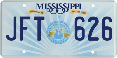MS license plate JFT626