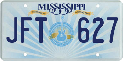 MS license plate JFT627