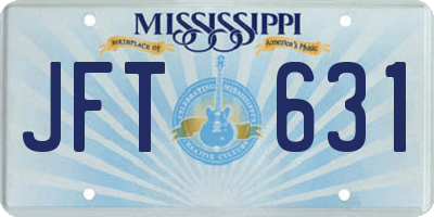 MS license plate JFT631