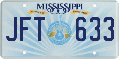 MS license plate JFT633