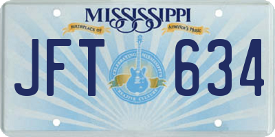 MS license plate JFT634