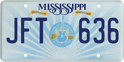 MS license plate JFT636