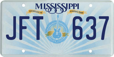 MS license plate JFT637