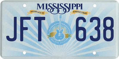 MS license plate JFT638