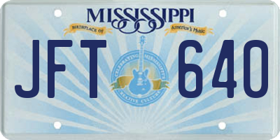 MS license plate JFT640