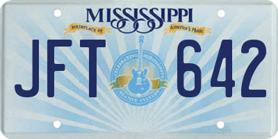 MS license plate JFT642