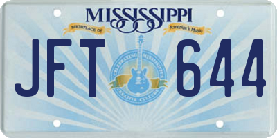 MS license plate JFT644