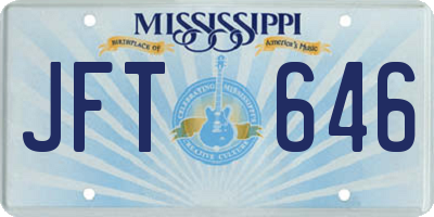 MS license plate JFT646