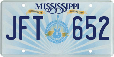MS license plate JFT652
