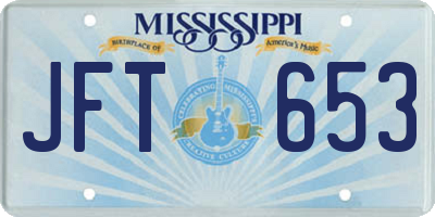 MS license plate JFT653