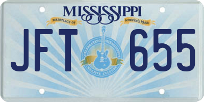MS license plate JFT655