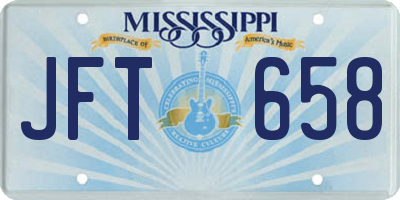 MS license plate JFT658