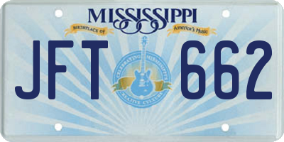 MS license plate JFT662