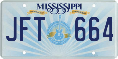 MS license plate JFT664