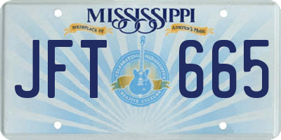 MS license plate JFT665