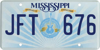 MS license plate JFT676