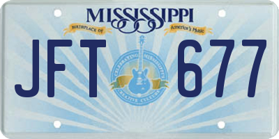 MS license plate JFT677