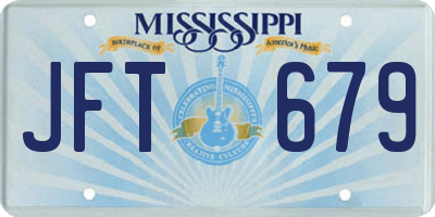 MS license plate JFT679